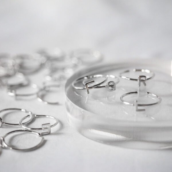 Alphabet Silver Ring